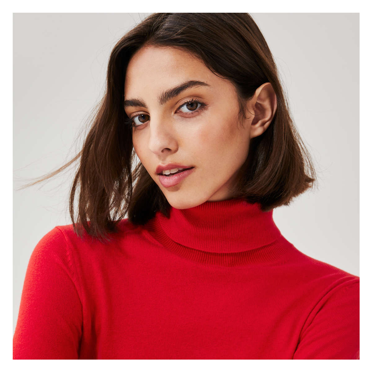 Bright red turtleneck sweater best sale